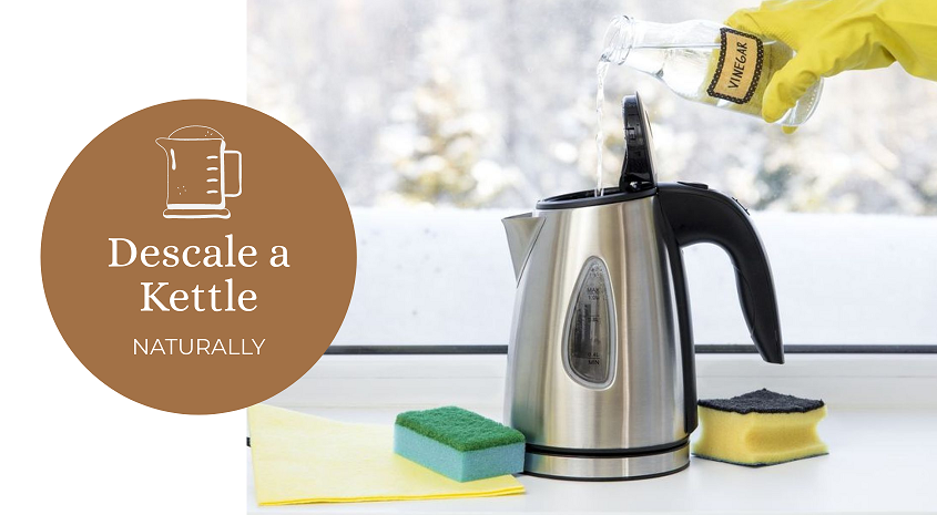 Descale an electric kettle naturally using vinegar